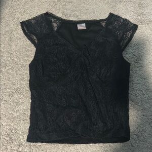 No Boundaries Black Lace Blouse